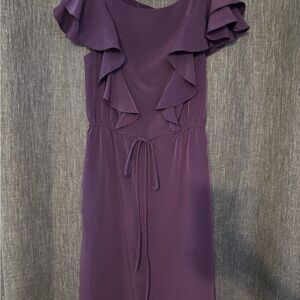 Adrianna Papell Purple Dress with Ruffles
